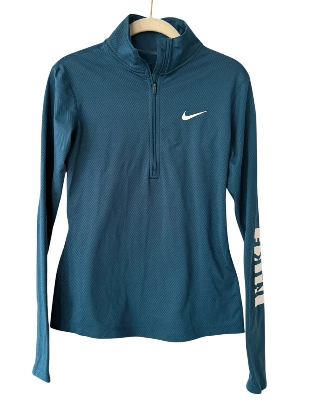Nike Women's Teal Blue Half-Zip Athletic Pullover Size M Activewear Running